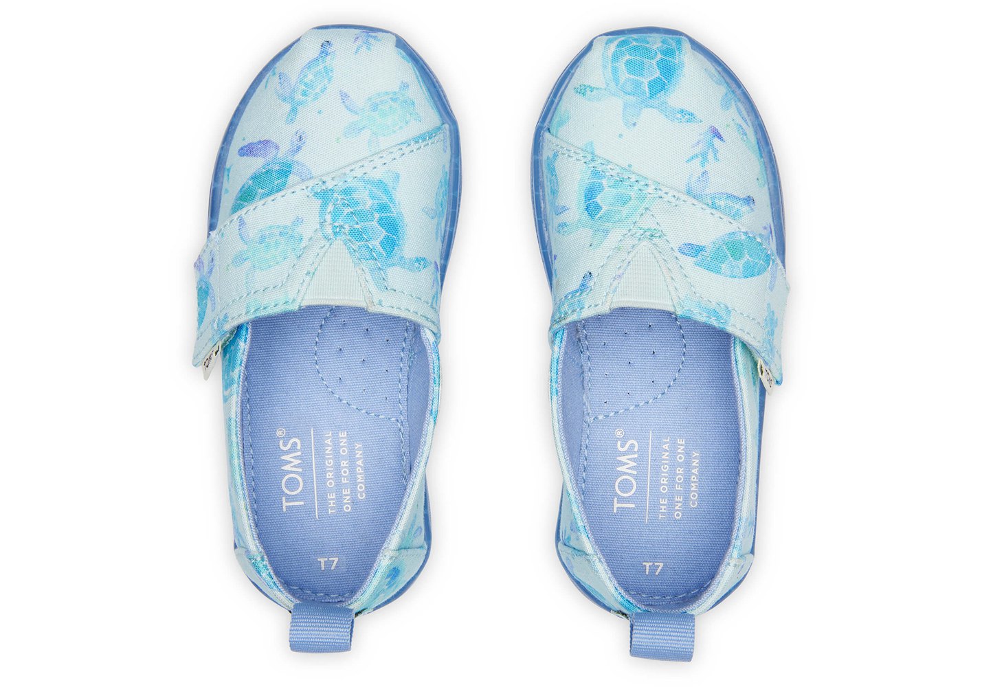 Toms Alpargata Tiny Sea Turtles Espadrille Blue/White - Kids - 31879-MIWD